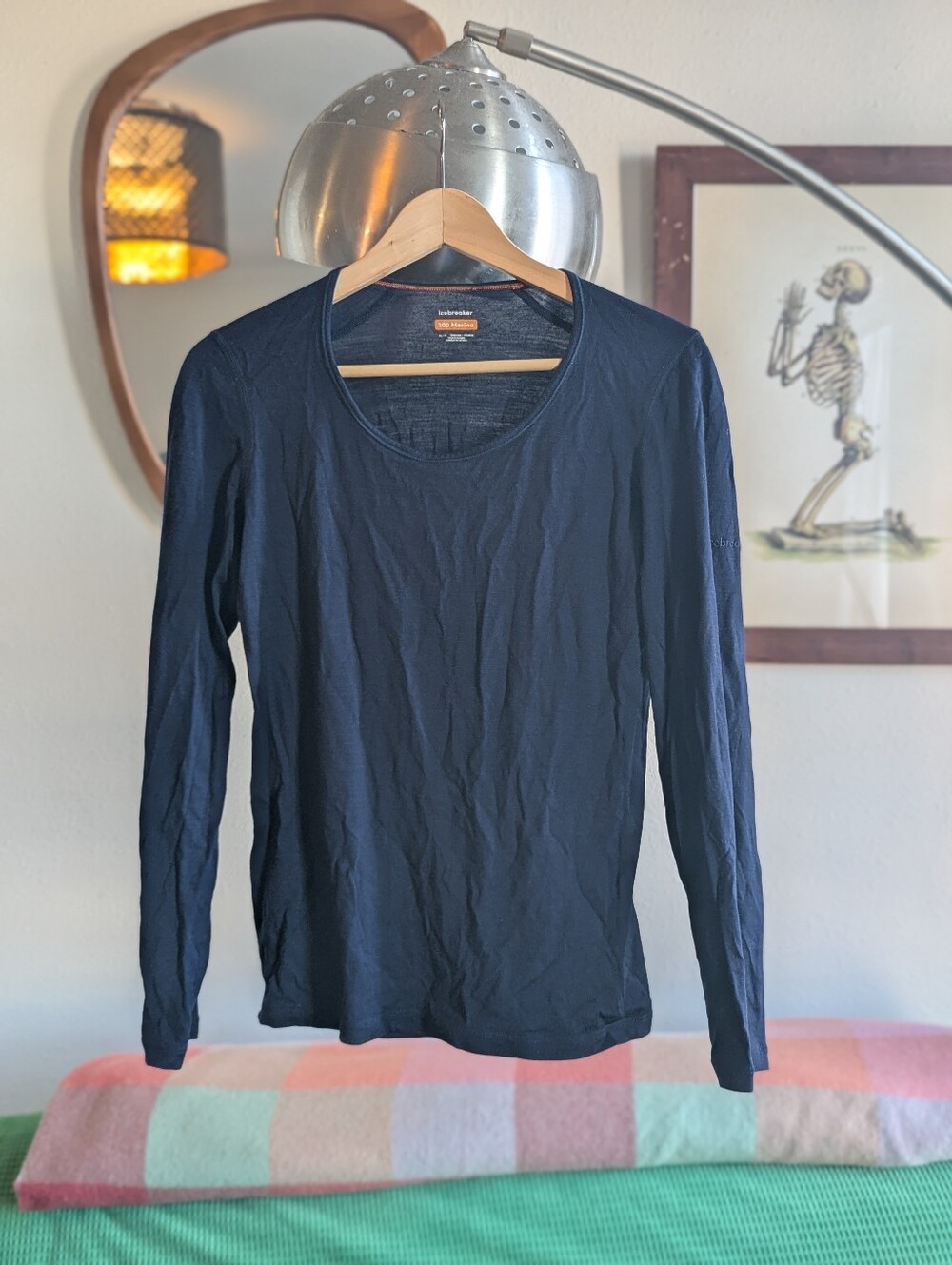 Icebreaker Merino 200 Oasis Long Sleeve Scoop Thermal Top - Midnight Navy